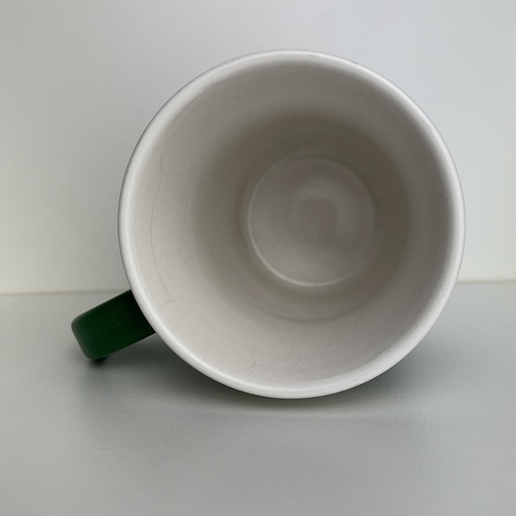 Starbucks 2008 Coffee Tea Ceramic Mug Cup Green Silicone Rubber Handle Band 12oz - Picture 4 of 6